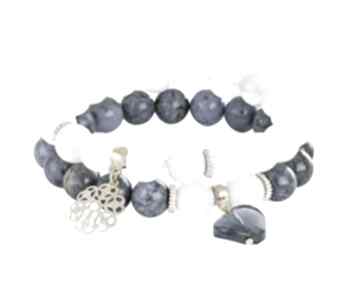 Sada lavender navy blue dumortieryt jadeit kwiatek swarovski