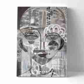wydruk 120x80 cm pola gabriela krawczyk obraz, na płótnie, twarz, kobieta, negri