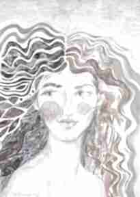 Obraz oryginał na płótnie 50x70 cm - piegowata gabriela krawczyk, portret, kobieta, twarz