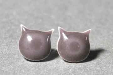 Cats srebro 925 lama art kolczyki, wkrętki, ceramiczne, srebrne