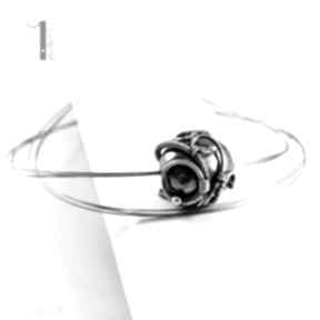 Graphite srebrny naszyjnik z perłą majorka miechunka srebro, 925, wirewrapping