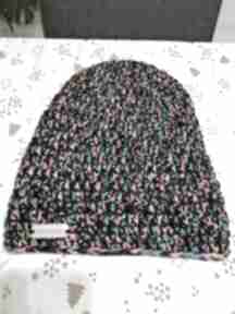 Ciepła robiona na szydełku czapki handmade point smerfetka, zimowa