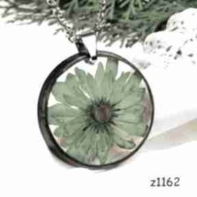 Z1162 naszyjnik z suszonymi kwiatami herbarium jewelry, suszonych kwiatów, biżuteria z żywicy