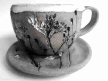 Komplet "chabrowe pole" 1 ceramika eva art rękodzieło, kubek z gliny, filiżanka do kawy