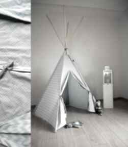 Teepee szaro miętowe pokoik dziecka mimi monster tipi, wigwam, zabawka, edukacyjna, bawełna