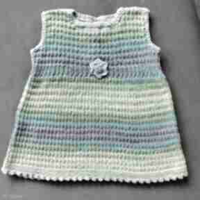 Sukienka "bawełniany melanż" gaga art, niemowlę, rękodzieło, włóczka