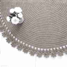 Dywan circle 150cm motkiem i sznurkiem ze sznurka, do salonu, dywany, okrągły, z bawełny