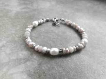 Bransoletka z perłami lahovska z perły, lekka, srebro, srebrna prezent dla kobiety