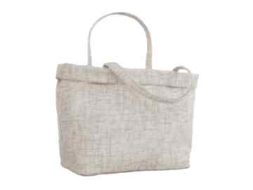 0002 beżowo biała torebka shopper bag 3w1 ekologiczna torba