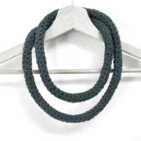 Naszyjnik dzianinowy boho ręcznie robiony bawełna splotomaniaa minimalistyczny, bawełniany