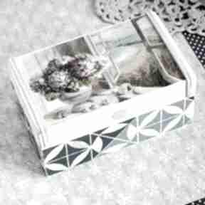 Pudełko drewniane - widok na morze pudełka mały koziołek, decoupage, dzień kobiet, matki