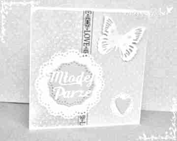 Młodej parze - pastele scrapbooking kartki wrzosowisko, ślub, ślubna