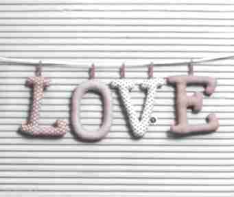 Love literowe szyte literki dekoracje myk studio, ozdoba, bawełniane, girlanda