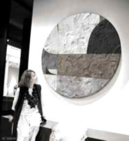 Okrągły obraz - hermosas formas - teksturowana dekoracja art and texture do salonu, nowoczesny
