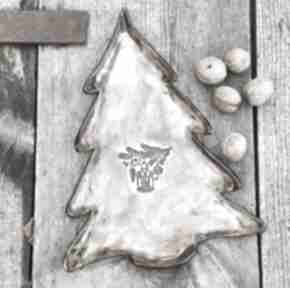 Święta upominki! Ceramiczna świąteczna patera, choinka c715 ceramika shiraja, na prezent, boże
