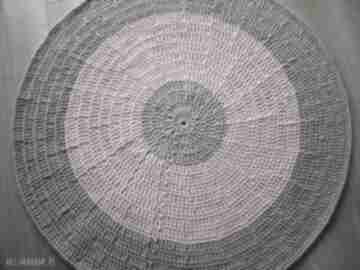 Okrągły dywan szaro różowy 120 cm pokoik dziecka sissi craft design, bawełniany