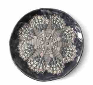 Patera ceramiczna w granacie" ceramika ceramystiq studio z koronką, ozdobny, talerz