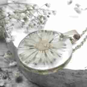 Naszyjnik ze stokrotką w żywicy wisiorki kameleon wisiorek, z kwiat z kwiatem