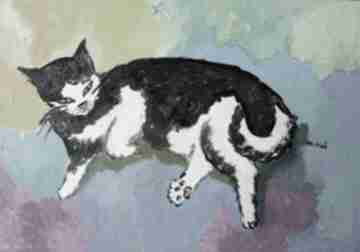 Obraz olejny kotek carmenlotsu do salonu, obrazy na zamówienie, malarstwo ekspresjonizmu