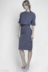 Sukienka, suk123 indygo lanti urban fashion ołówkowa, wyszczuplająca, kobieca, elegancka