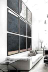 Manchas de mar - 180x180cm zestaw 9 dekoracyjnych, strukturalnych obrazów art and texture