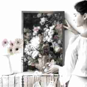 Kwiatowy kadr - plakat 50x70 cm plakaty hogstudio kwiaty, z kwiatami, vintage, elegancki