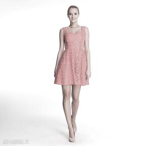 Cornelia - koralowa sukienki paweł kuzik moda, koronka, wiosna, lato, koral, wesele