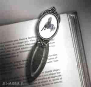 Zakładka do książki - czarny koń metalowa lili arts, retro, prezent