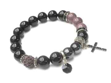 Rich gothic vol onyksy howlity shamballa bransoletka wykonana