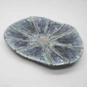 promienny kobalt z turkusem santin patera, dekoracja, prezent, ceramika, wnętrze