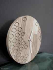 Zegar ścienny z drewna dębowego, frez, wzór nr 1 zegary mymetal