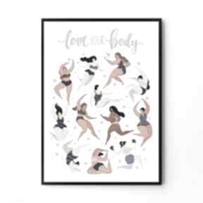 obraz love your body 50x70 cm B2 hogstudio plakat, grafika