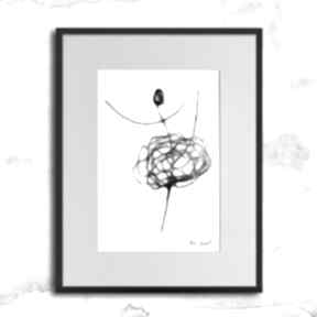 Grafika z ramą - nr 90 maja gajewska czarno biała, z prezent, dla kobiety, autorska