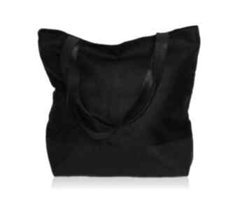 zamszowa torba w kształcie prostokąta na ramię torebki bags philosophy czarna