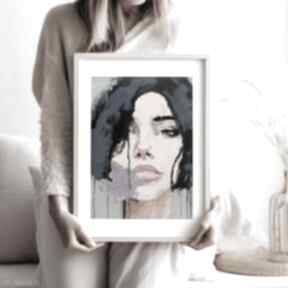Plakat kobieta malarstwo - format 40x50 cm plakaty hogstudio do sypialni, dziewczyna