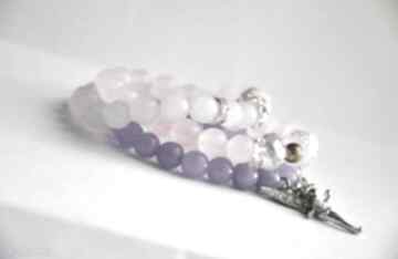 Bracelet by: liliowe kamienie z cyrkoniowym elfem sis elf, cyrkonie, jadeit, fiolet, nowość