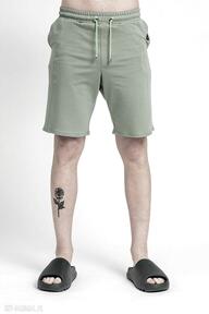 Krótkie spodenki męskie "easy" szałwiowe spodnie trzy foru, zielone dresowe