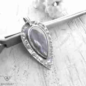 Srebrny wisior zawieszka elegancka biżuteria z-kamieniami labradoryt. Na wyjście