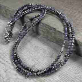 z lapis lazuli, turmalinu i granatu naszyjniki irart srebro oksydowane, granat, turmalin, 925