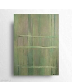 Abstrakcja w zieleniach - obraz akrylowy formatu 30x40 cm paulina lebida, akryl