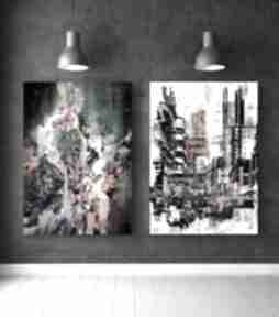 Zestaw 2 plakatów #14 61x91 cm hogstudio obraz, plakat, abstrakcja