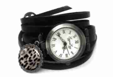 Gepard - zegarek bransoletka na skórzanym pasku zegarki eggin egg, cętki, prezent