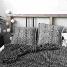 Komplet poduszek dzierganych - plecionka warkoczowa knitting factory poduszka, rękodzieło