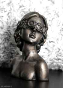 Rzeźba kobieta złota kwiaty na oczach wys 9 cm dekoracje justyna jaszke, figurka