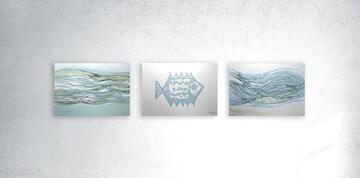 3 plakaty, zestaw plakatów A4, morskie obrazki, turkusowe, marynistyczne annasko grafika