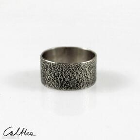 Piasek - mosiężna rozmiar 25 caltha obrączka, pierścionek, szeroka metalowy w kolorze złota