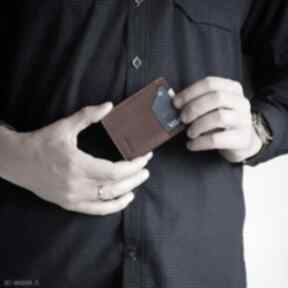 Minimalistyczny portfel skórzany męski wildleather ręcznie szyty porfel - prezent dla niego