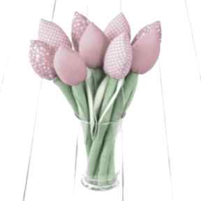 różowy dekoracje urodzinowe myk studio bawełniane, tulipany, z materiału, bukiet, prezent