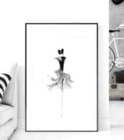 Obraz 50x70 cm wykonany ręcznie, 3512708 art krystyna siwek do salonu, grafika czarno biała