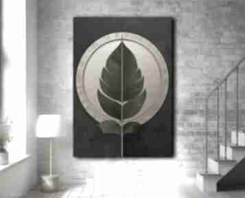 Tropikalne na płótnie 70x100cm druk, rama loft, minimalizm #84 metal earth abstrakcyjny obraz